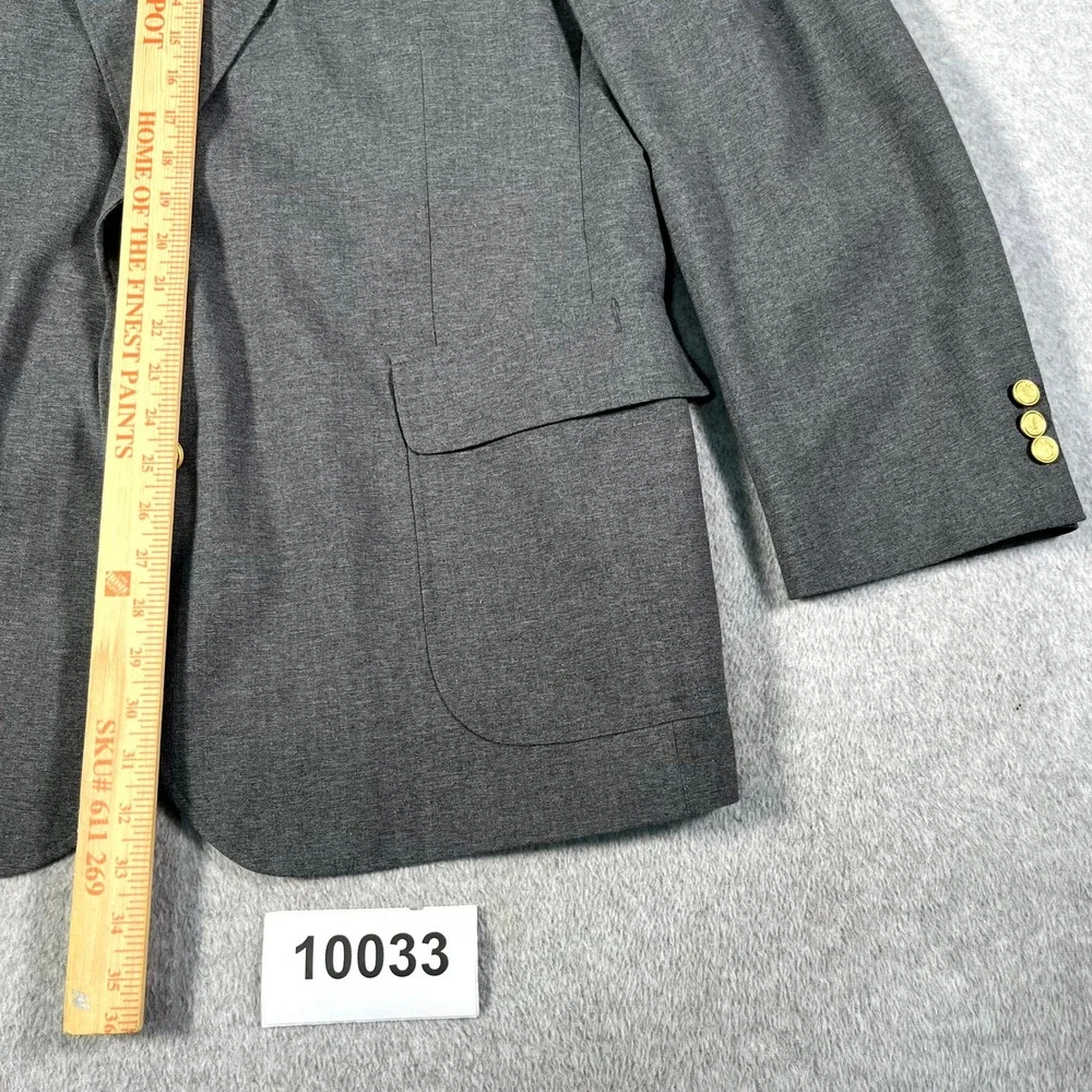 David Taylor Blazer Jacket Mens 46 Gray Lined Notch Lapel Single Breasted Formal